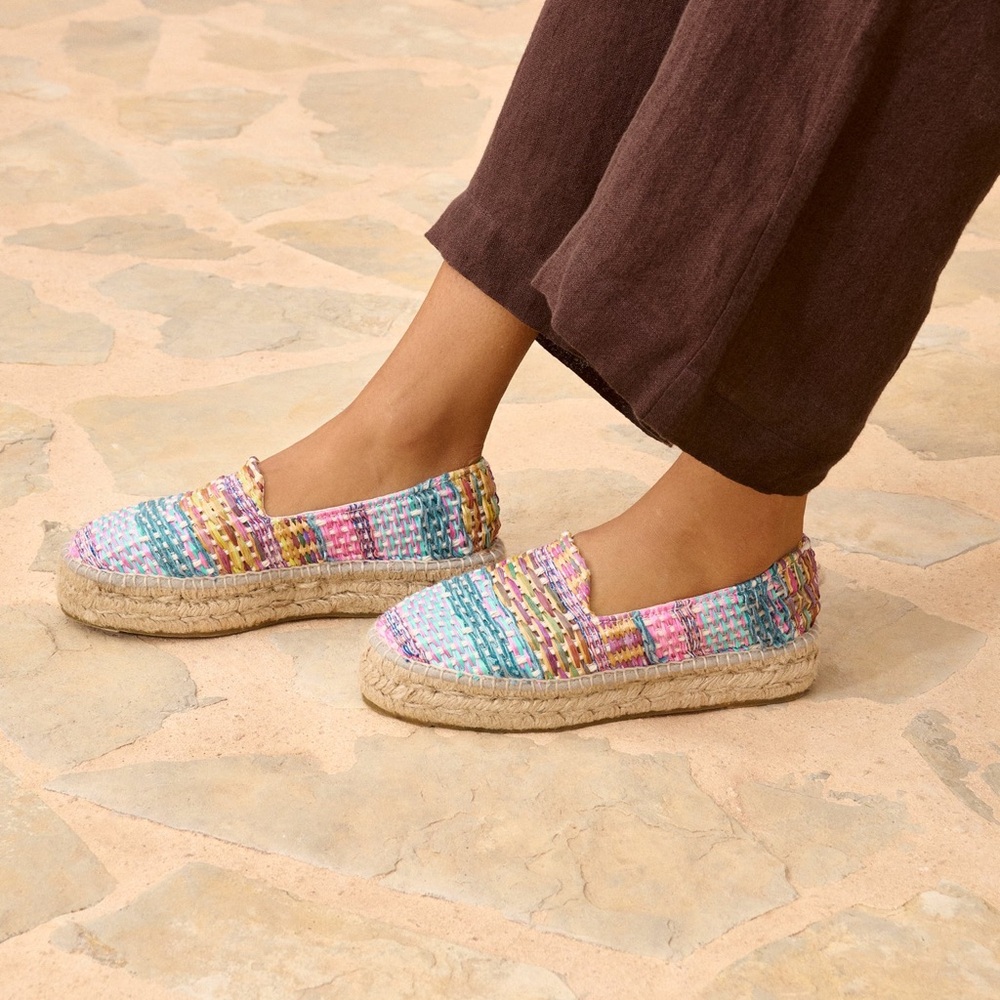 Manebi Raffia Multicolor Platform Espadrilles Siz… - image 4